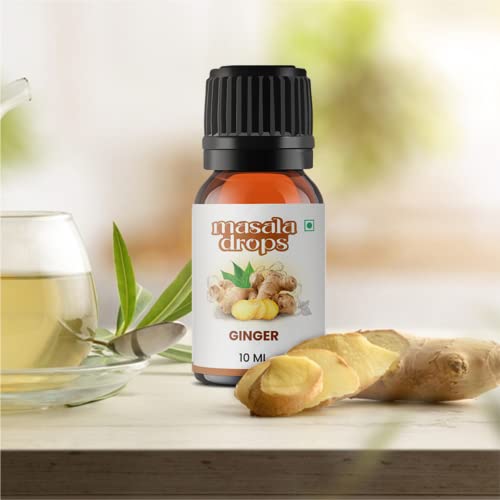 Masala Drops Aromatic Ginger - 10 ML | Pure &amp; Natural | For Cooking, Baking, Tea, Water, Honey, Herbal Juices, Salads (Pack of 1) - View 2 of 3