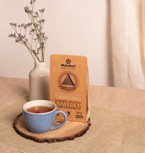 Makaibari Tea Treasures Summer Solstice Muscatel Tea Bags| Organic Darjeeling Second Flush Whole Leaf Black Tea | USDA Certified Premium Black Tea | 25 Tea Bags | 50 gm (FROM INDIA SAB) - View 2 of 6