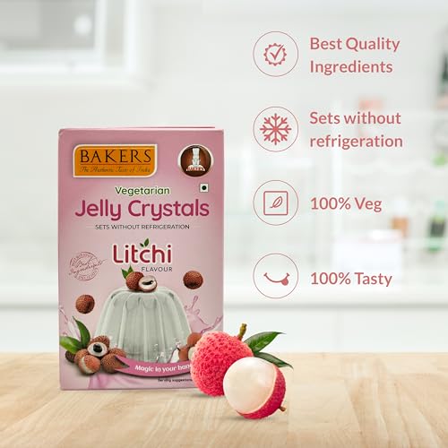 BAKERS Jelly Crystals Litchi Flavour Ready to Make Pack of 3 (90 gm x 3) (FROM INDIA SAB) - View 6 of 6