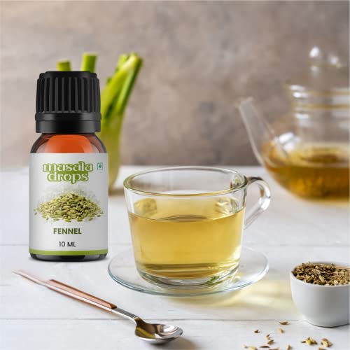 Masala Drops Aromatic Fennel - 10 ML | Pure &amp; Natural | For Cooking Traditional Indian recipes, Curries, Marination, Seasoning, Warm water and flavouring food (Pack of 1) - View 2 of 3