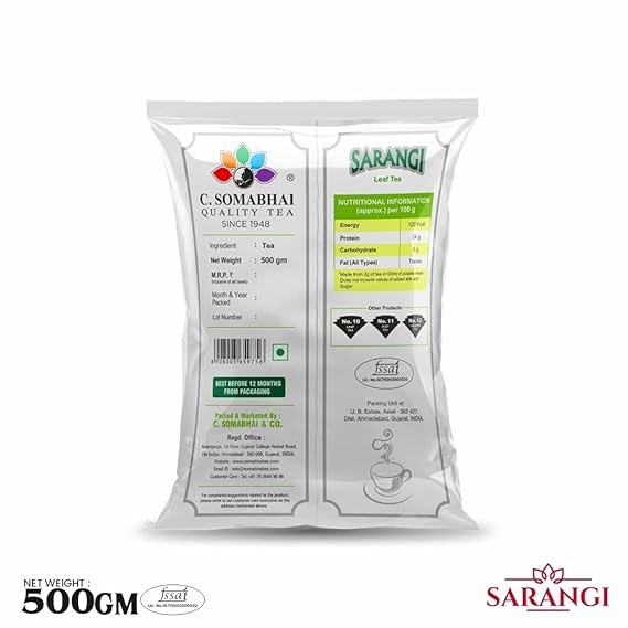 C. Somabhai Sarangi Leaf Tea with Strong and Refreshing Desi Chai Taste, 500 g (FROM INDIA SAB) - View 5 of 5