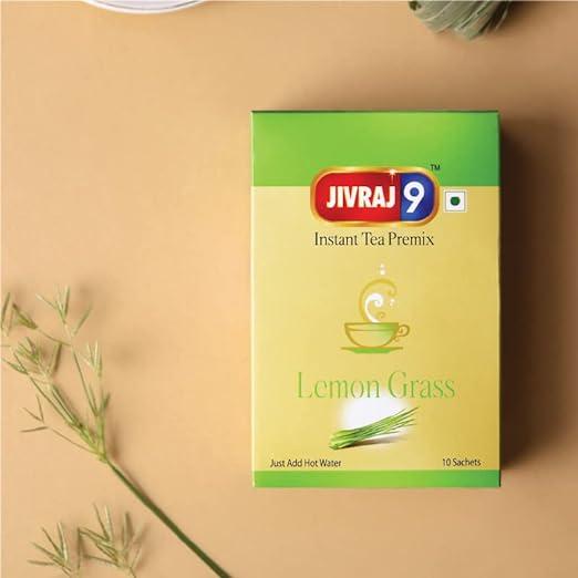 Jivraj 9 Instant Tea Premix, Lemongrass Tea Premix, Lemongrass Flavour | Pack of 1 (10 Sachets) (FROM INDIA SAB) - Related product