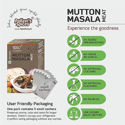 Pallavi's Spices Mutton Masala | Meat or Mutton Masala | 50g (Pack of 4) - View 4 of 4