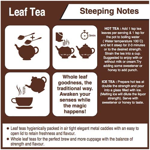 Premiers English Breakfast Tea, Premium Black Tea, Pure and Authentic Single Origin Tea, Loose Leaf Tea, 100 Gms, 50 Cups, Garden Fresh Tea, A Full-Bodied, Strong and Malty Blend, Black Paper Box (FROM INDIA SAB) - View 4 of 5