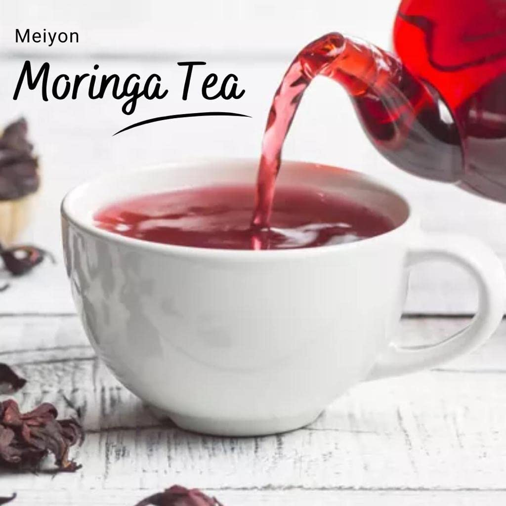 Meiyon Moringa Hibiscus Tea -20 Tea Bags | Caffeine Free, Staple Free, Made with organically moringa leaves &amp; Hibiscus (FROM INDIA SAB) - View 2 of 8