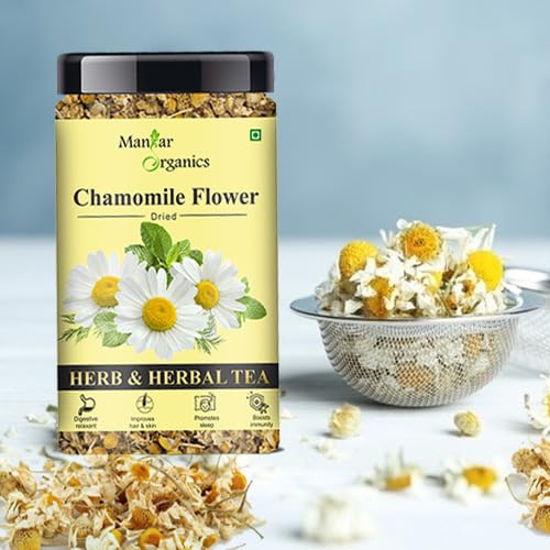 ManHar Organics Dried Chamomile Flower 120gm Whole Flower Buds of Chamomile |Sleep Relief &amp; Stress Relief |Herbal Tea-Caffeine Free - View 2 of 2