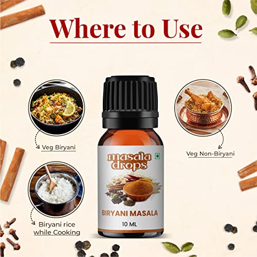 Masala Drops Authentic Biryani Masala Drops - 10 ML | Pure &amp; Natural | Rich Spices flavour when adding to Plain Rice, Veg biryani, Non Veg -Biryani (Pack of 1) - View 3 of 3