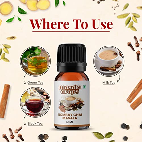 Masala Drops Bombay Chai Masala - 10 ML | Pure &amp; Natural Ingredients | Authentic and Original Mumbai Cutting Chai | 1 Drop per Cup (Pack of 1) - View 3 of 3