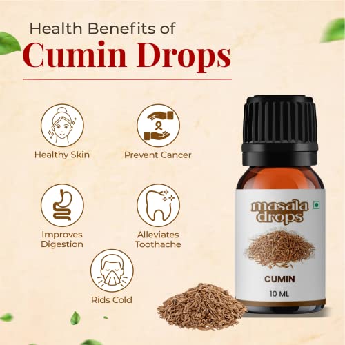 Masala Drops Aromatic Cumin - 10 ML | Pure &amp; Natural | For Cooking Traditional recipes, Curries, Baking, Tea, Warm water, Herbal Juices, Salads (Pack of 1) - View 3 of 3