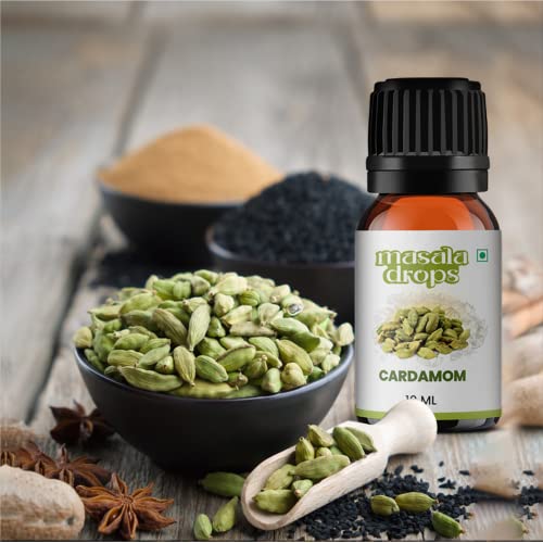 Masala Drops Aromatic Cardamom (Elaichi) - 10 ML | Pure &amp; Natural | For Cooking, Baking, Milk Tea, Green Tea, Black Tea, Lemon Tea, Black Coffee, Desserts and food flavouring (Pack of 1) - View 2 of 3