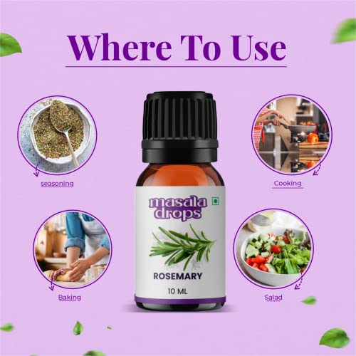 Masala Drops Aromatic Rosemary -10 ML | Pure &amp; Natural | For Hair &amp; Continental cuisine. (Pack of 1) - View 2 of 3