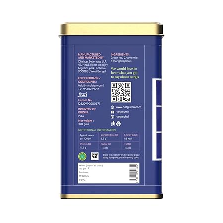 Nargis Chamomile Green Tea 100gm | 100% Natural Chamomile Flowers Blended with Premium Green Tea Leaves | Antioxidants, Relaxing, Improves Immunity Metabolism (FROM INDIA SAB) - View 6 of 6