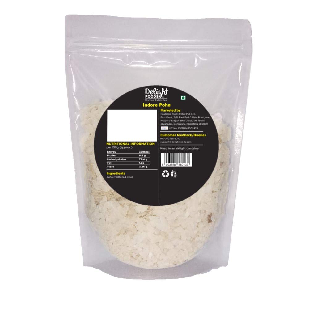 Delight Foods Special Indore Poha - 400gm (Set of 2 Packets - Each of 200gm) FROM INDIA(SAM) - View 2 of 4