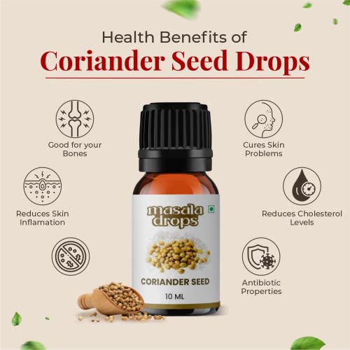 Masala Drops Aromatic Coriander - 10 ML | Pure &amp; Natural | For Cooking Traditional Indian recipes, Curries, Marination, Seasoning and flavouring food (Pack of 1) - View 3 of 3