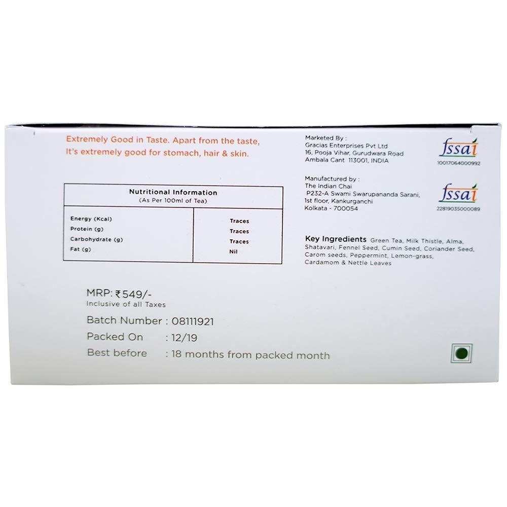 Tea Aroma - Making Tea a Healthy Habit ! 8 Am &amp; 10 Pm Tea Detox, 21 Tea Bags (Pack of 2) (FROM INDIA SAB) - View 4 of 5