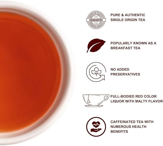 Premiers English Breakfast Tea, Premium Black Tea, Pure and Authentic Single Origin Tea, Loose Leaf Tea, 100 Gms, 50 Cups, Garden Fresh Tea, A Full-Bodied, Strong and Malty Blend, Black Paper Box (FROM INDIA SAB) - View 2 of 5