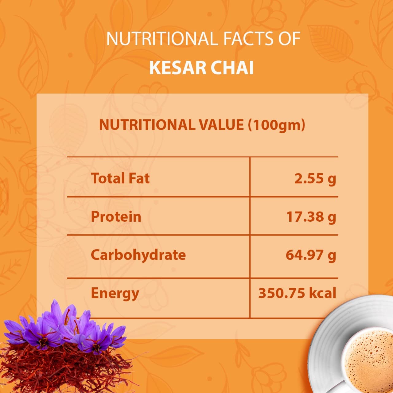Shia kesar Chai (TEA) | Rich And Flavoured Chai |Black Tea| Saffron |100 grams (FROM INDIA) SAB - View 4 of 5