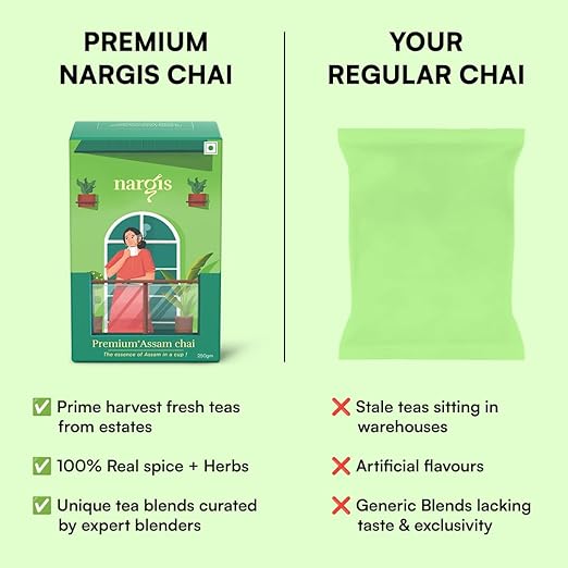 Nargis Tea Premium Chai 250gm | Premium Assam Chai | Fresh Handpicked Assam Tea Leaves | No Extra Ingredients | Luxury Experience for Tea Connoisseurs (FROM INDIA SAB) - View 5 of 5