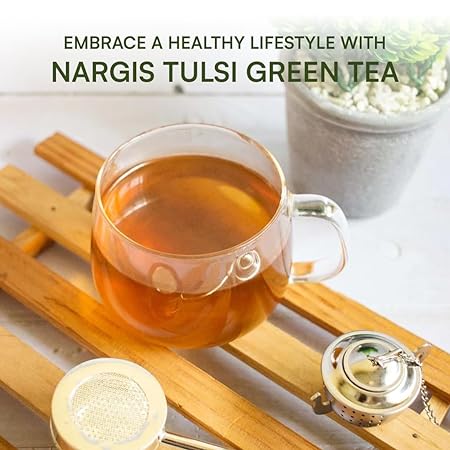 Nargis Tulsi Herbal Green Tea 100gm | 100% Natural Ingredients | Tulsi Leaves Blended with Premium Green Tea Leaves | Antioxidants, Relaxing, Improves Immunity Metabolism (FROM INDIA SAB) - View 3 of 6