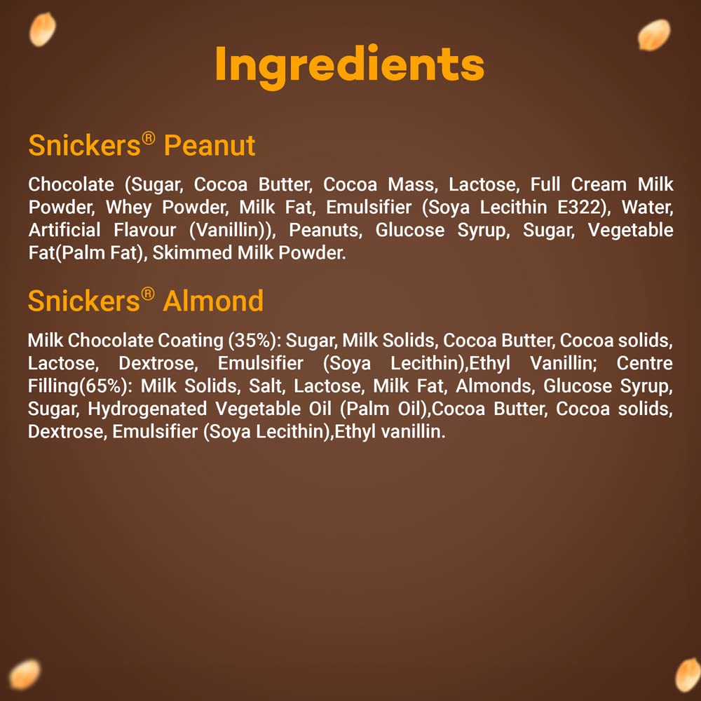 Snickers Peanut and Almond Chocolates - 45g Bar (Pack of 12) FROM INDIA(SAM) - View 4 of 4