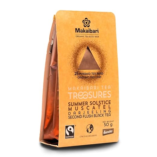 Makaibari Tea Treasures Summer Solstice Muscatel Tea Bags| Organic Darjeeling Second Flush Whole Leaf Black Tea | USDA Certified Premium Black Tea | 25 Tea Bags | 50 gm (FROM INDIA SAB) - View 3 of 6