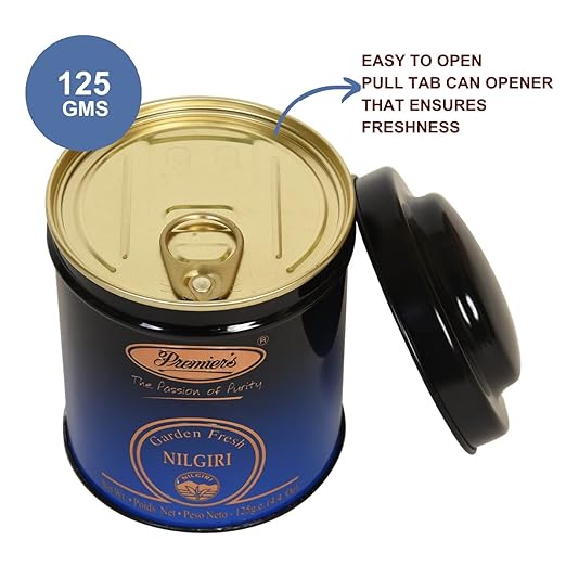 Premiers Nilgiri Tea, Premium Black Tea, Pure and Authentic Single Origin Tea, Loose Leaf Tea, 125 Gms, 62 Cups, Light-Bodied with Floral Flavours, Make Iced or Hot Tea, Elegant Metal Caddy (FROM INDIA SAB) - View 2 of 8