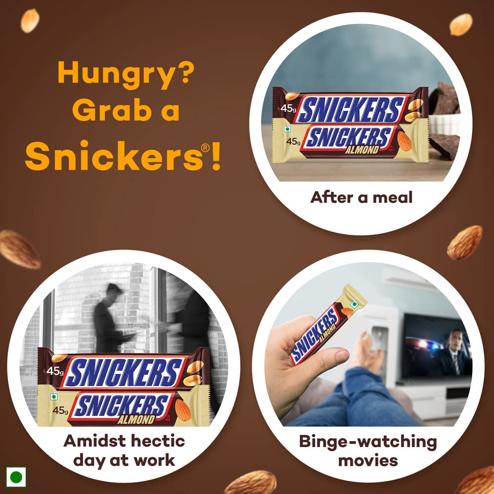 Snickers Peanut and Almond Chocolates - 45g Bar (Pack of 12) FROM INDIA(SAM) - View 3 of 4