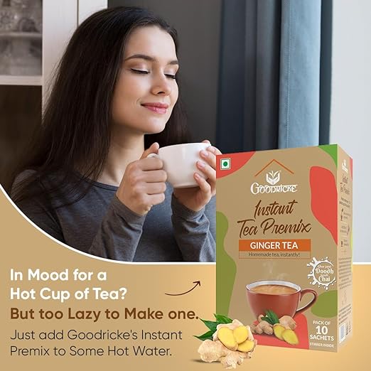 GOODRICKE Instant Tea Premix Combo - 10 Sachets each flavor ; GOODRICKE Instant Tea Premix Masala + Instant Tea Premix Cardamom + Instant Tea Premix Ginger Tea | resistible Aroma (FROM INDIA SAB) - View 3 of 6