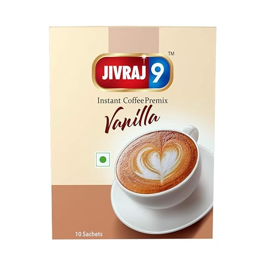 Jivraj 9 Instant Coffee Premix Vanilla Pack of 1 (10 Sachets) (FROM INDIA SAB) - View 3 of 6