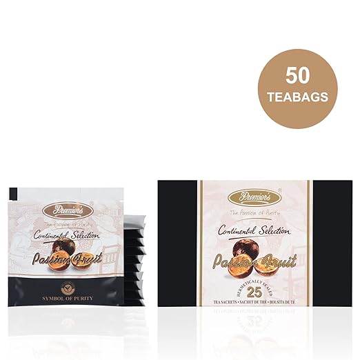 Premiers Passion Fruit Flavoured Tea, Pack of 2, (50g x 2), 100g, 50 Teabags, Tropical Fruit Tea, No additives, Make Iced or hot Tea, Fruity Taste of The Passion Fruit in Black Tea… (FROM INDIA SAB) - View 2 of 6