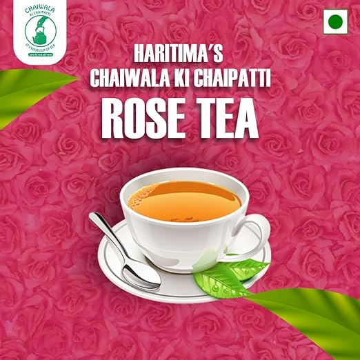 Haritima Chaiwala Ki Chaipatti Rose Flavoured Tea | Grade A - Rose Petals Infused With Assam Tea Leaves | Premium Gulaab Chai Patti | Refreshing &amp; Aroma of Rose Tea Powder | 500g (FROM INDIA SAB) - View 2 of 6