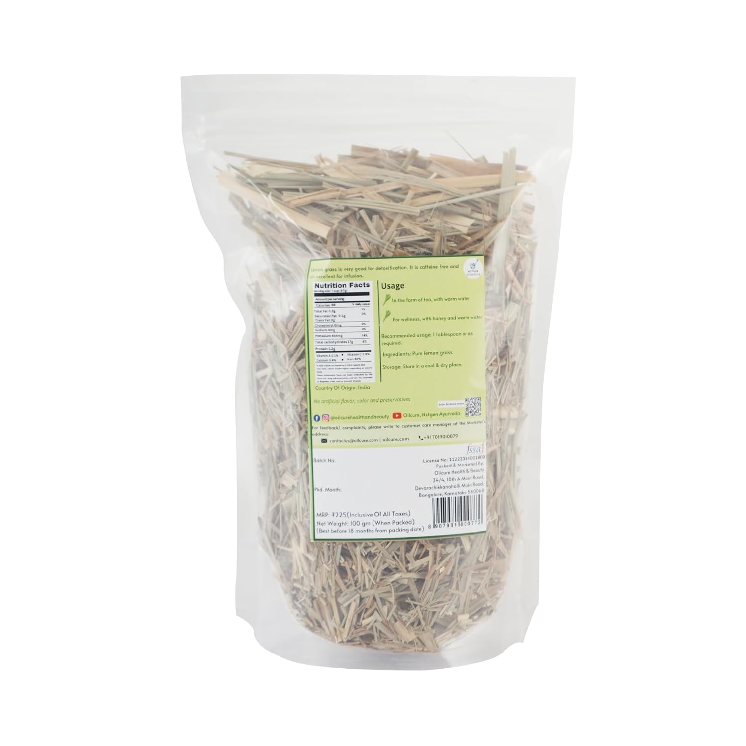 Nxtgen Ayurveda Lemongrass Leaves | Pure | 100 gm | Boost Metabolism | Infusion | Dried | Natural - View 2 of 3
