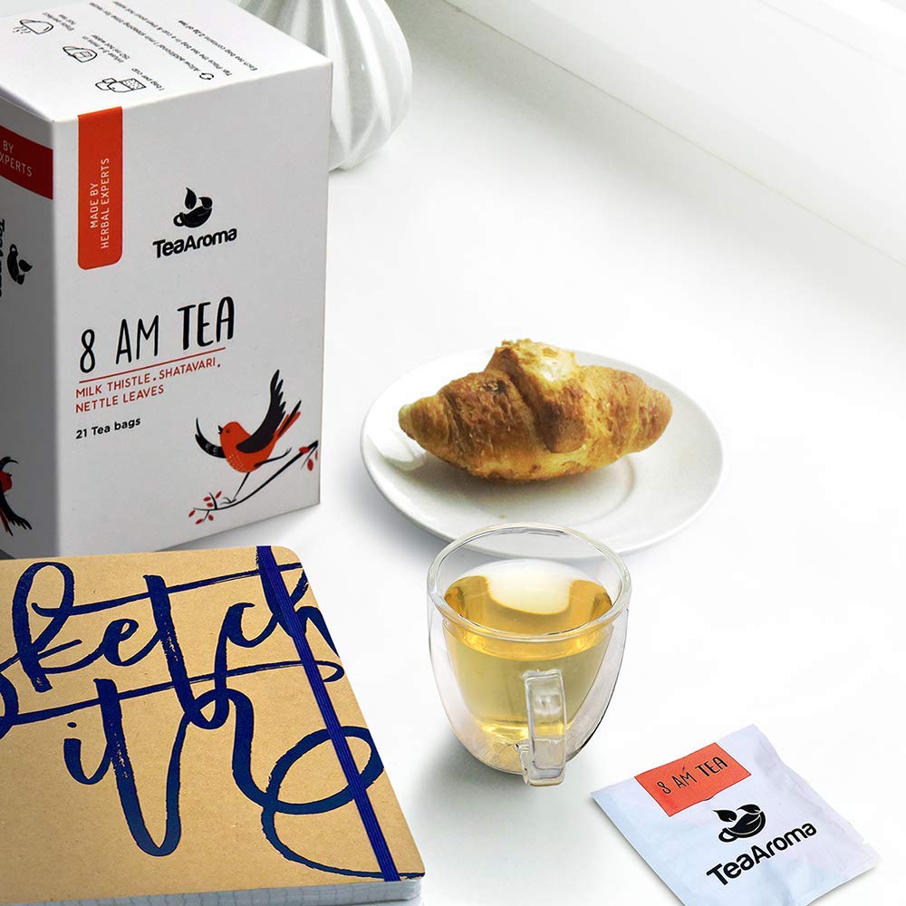 Tea Aroma - Making Tea a Healthy Habit ! 8 Am &amp; 10 Pm Tea Detox, 21 Tea Bags (Pack of 2) (FROM INDIA SAB) - View 2 of 5