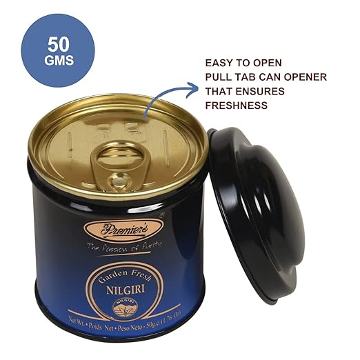 Premiers Nilgiri Tea, Premium Black Tea, Pure and Authentic Single Origin Tea, Loose Leaf Tea, 50 Gms, 25 Cups, Light-Bodied with Floral Flavours, Make Iced or Hot Tea, Round Metal Caddy (FROM INDIA SAB) - View 4 of 6