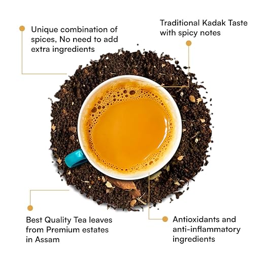 Nargis Tea Premium Chai 250gm | Rose Kesar Chai | Assam Tea Leaves Blended with Rose Petals, Saffron, Cardamom | Rich Flavour | Royal Tea Drinking Experience (FROM INDIA SAB) - View 4 of 4