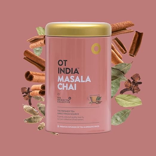 OT India Masala Chai Tin &amp; Elaichi Chai Tin - Premium Mix of 7 Spices Tea &amp; Cardamom Tea (Pack of 2 x 170g) (FROM INDIA SAB) - View 2 of 7