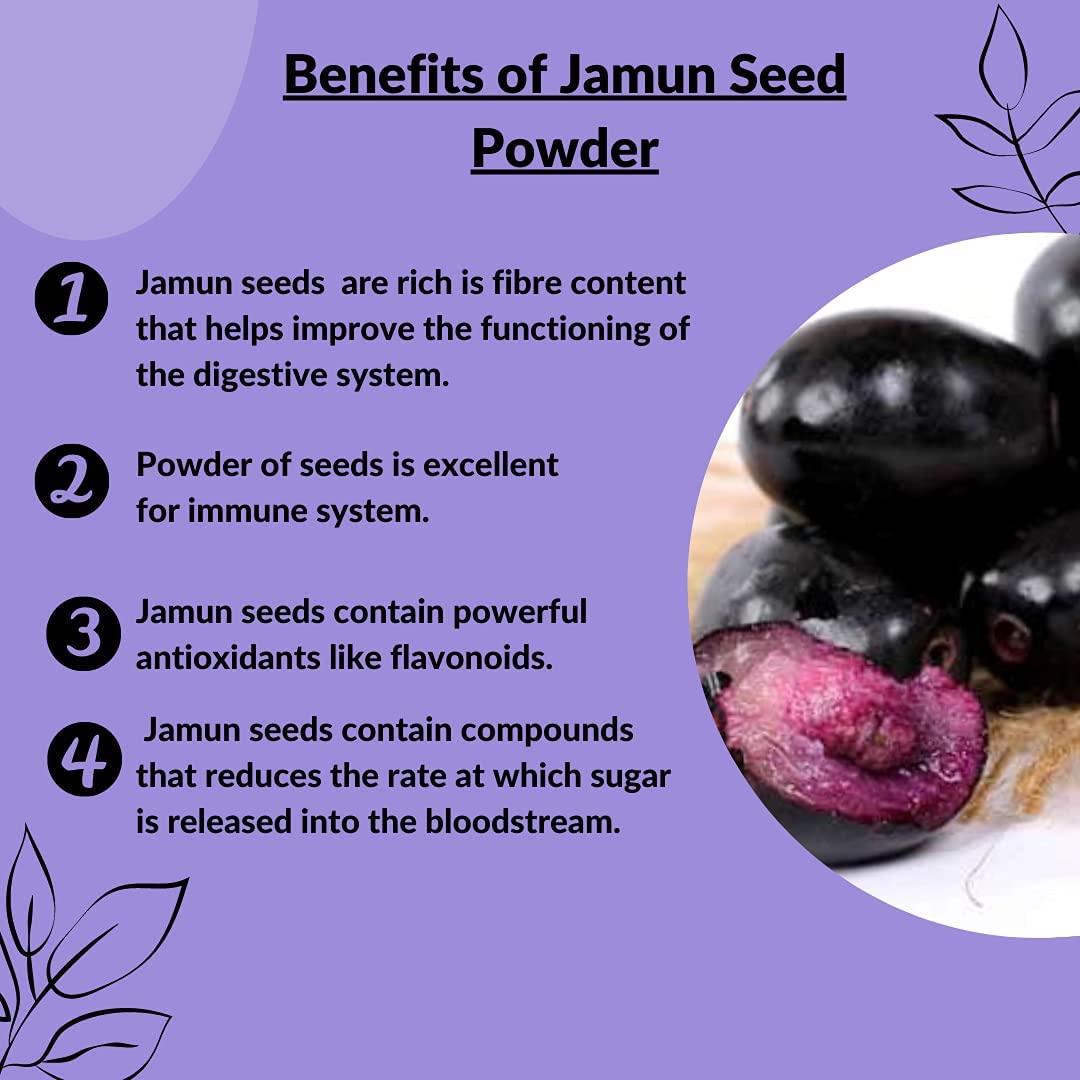 Jamun seed powder(Eugenia Jambolana) by mi nature| 227 g (8 oz)(0.5 lb) | Herbal supplement | Improves Digestion - View 3 of 3