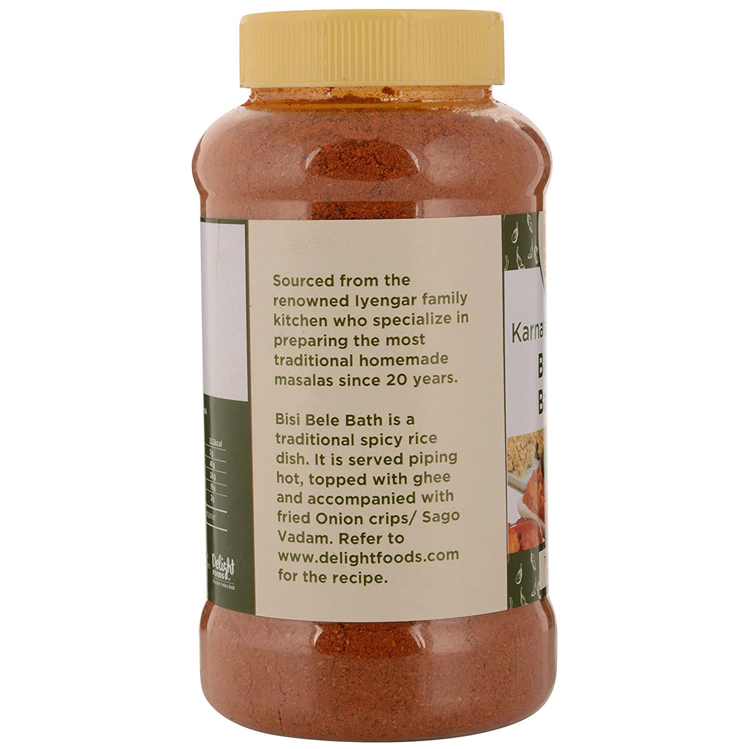 Delight Foods Karnataka Iyengar Masalas (Bisi Bele Bath Powder 250g) FROM INDIA(SAM) - View 3 of 3