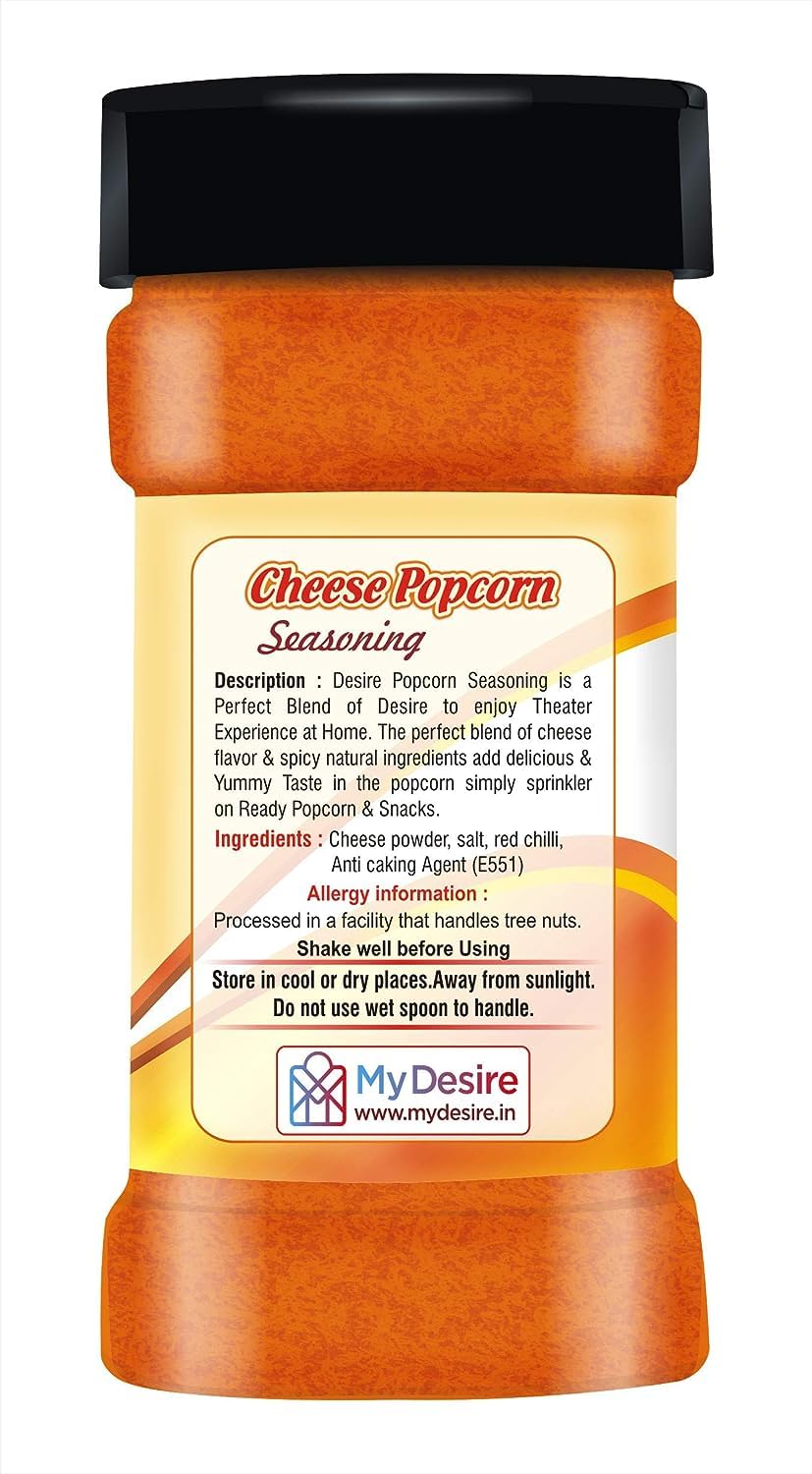 Desire Cheese Popcorn Seasoning Powder 200 Gram [For PopCorn Seasoning, Nachos, Pasta, Pizza, Sprinkle on French Fries] - View 2 of 2