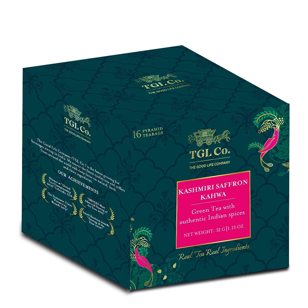 TGL Co. The Good Life Company Kashmiri Kahwa Green Tea, 16 Tea Bags (15 Tea Bags With 1 Exotic Sample), 80 Grams (FROM INDIA SAB) - View 3 of 5