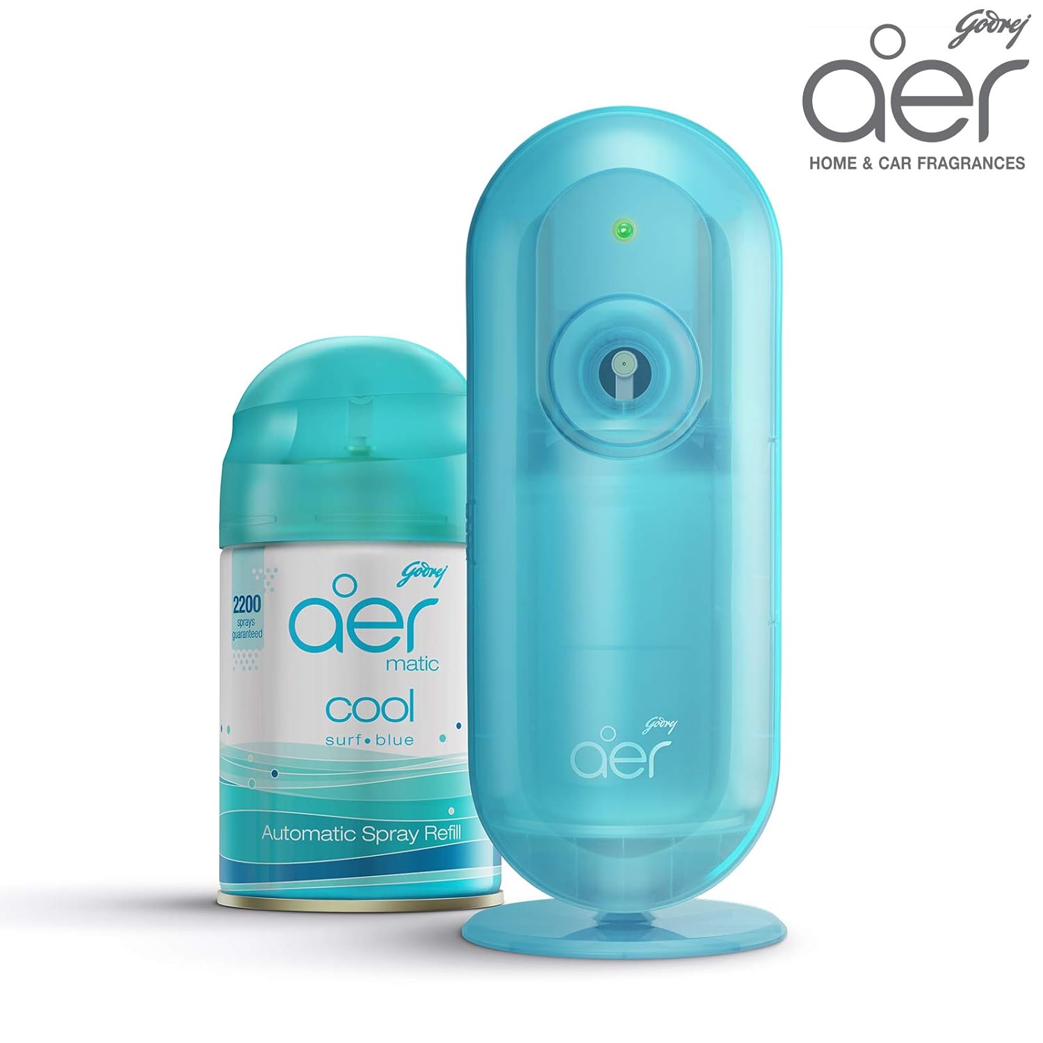 Godrej aer matic, Automatic Air Freshener Kit with flexi control - Cool Surf Blue (225 ml) &amp; Smart Matic – Automatic Air Freshener Refill, Premium Fragrance - Alive (2200 sprays) - View 3 of 7