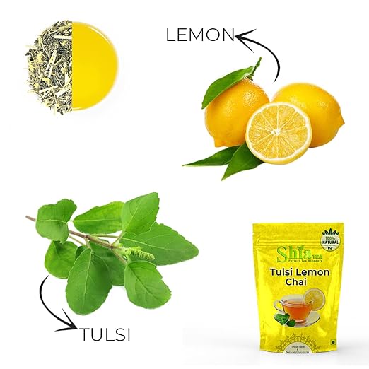 Shia Tulsi Lemon Chai (Basil Lemon Tea) | Natural Flavour | Black Tea 100 grams FROM INDIA(SAB) - View 3 of 6