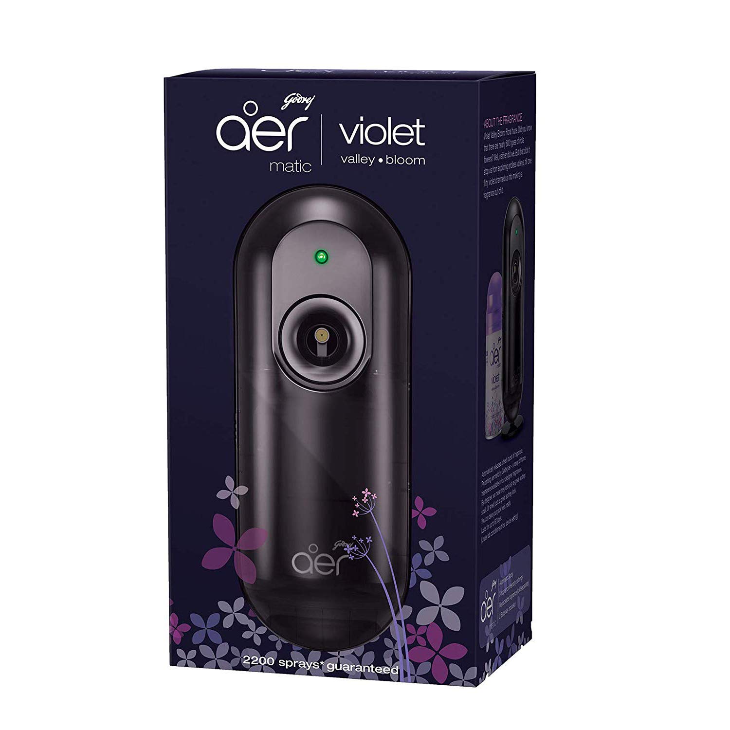 Godrej aer Matic Kit - Automatic Air Freshener Spray with Flexi Control | Violet Valley Bloom (225ml) &amp; Smart Matic Refill - BLUETOOTH ENABLED Automatic Air Freshener | Passion (225ml) - View 2 of 7