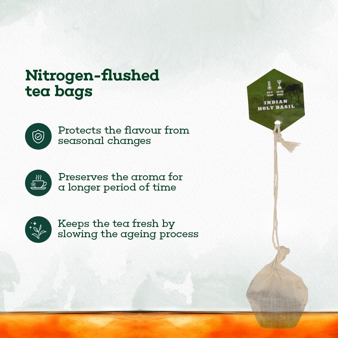 The Hillcart Tales Indian Holy Basil Green Tea - 14 Teabags (FROM INDIA SAB) - View 2 of 6