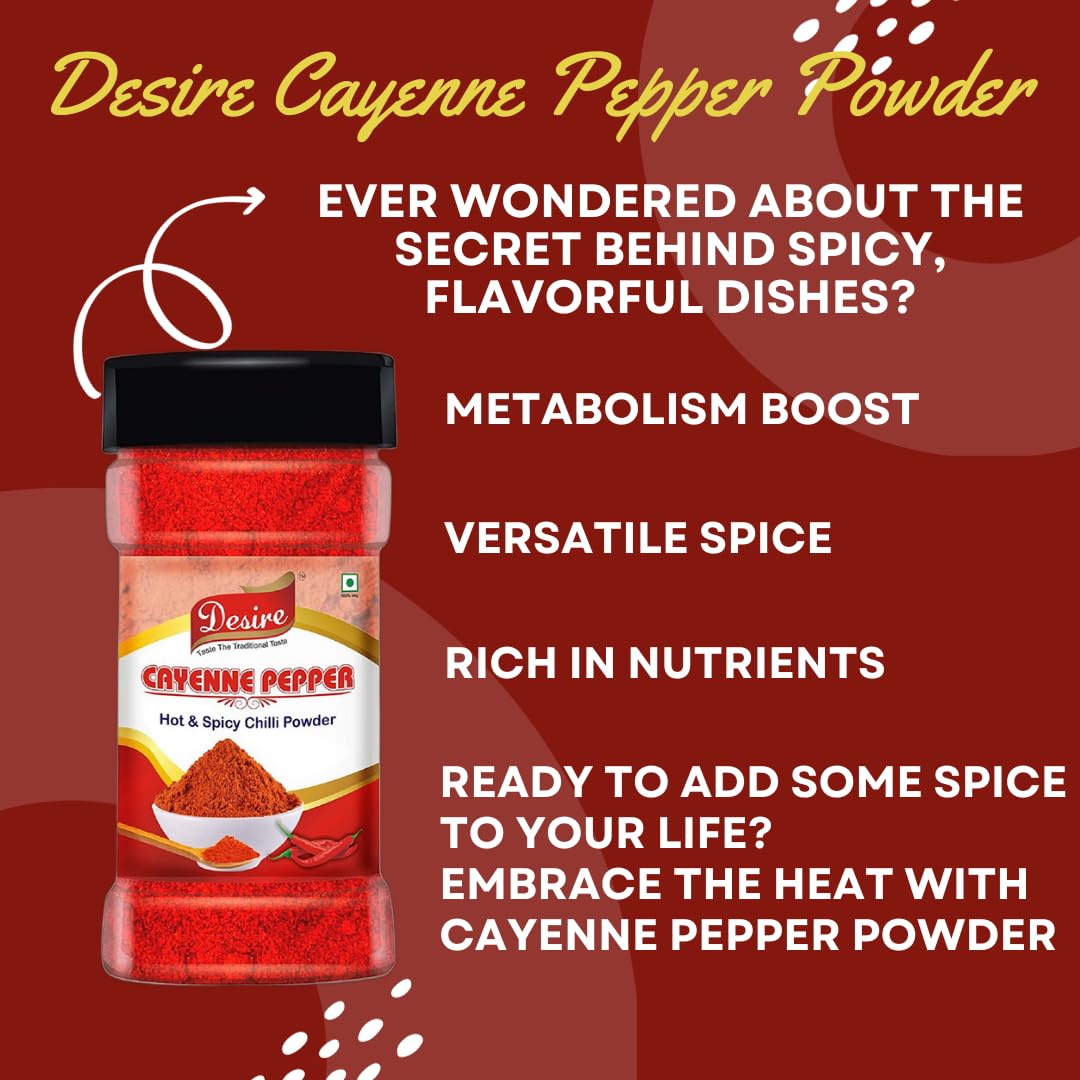 Desire Cayenne Pepper Powder 200 Gram (Hot &amp; Spicy Chili Powder) - View 3 of 3