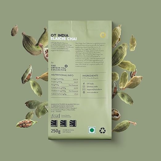 OT India Elaichi Chai - Cardamom Tea | Natural, Healthy, Aromatic Flavour Cardamom Tea Pouch (2 x 250 g) (FROM INDIA SAB) - View 3 of 5