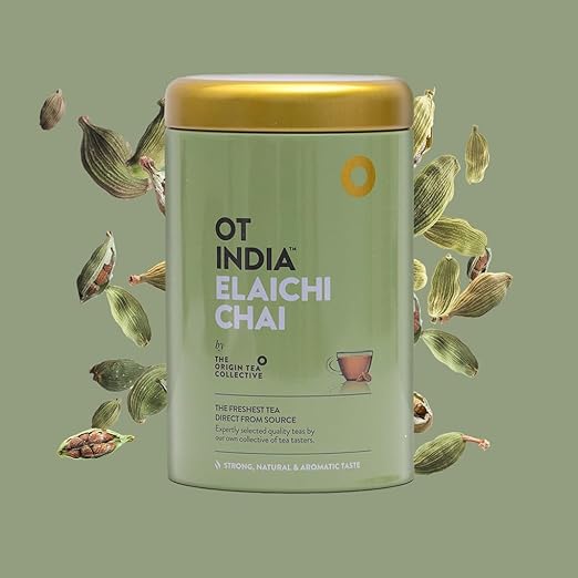 OT India Masala Chai Tin &amp; Elaichi Chai Tin - Premium Mix of 7 Spices Tea &amp; Cardamom Tea (Pack of 2 x 170g) (FROM INDIA SAB) - View 4 of 7