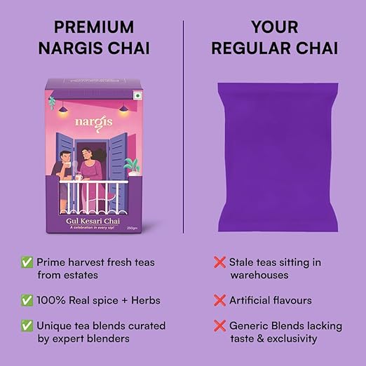 Nargis Tea Premium Chai 250gm | Premium Assam Chai | Fresh Handpicked Assam Tea Leaves | No Extra Ingredients | Luxury Experience for Tea Connoisseurs (FROM INDIA SAB) - View 2 of 5
