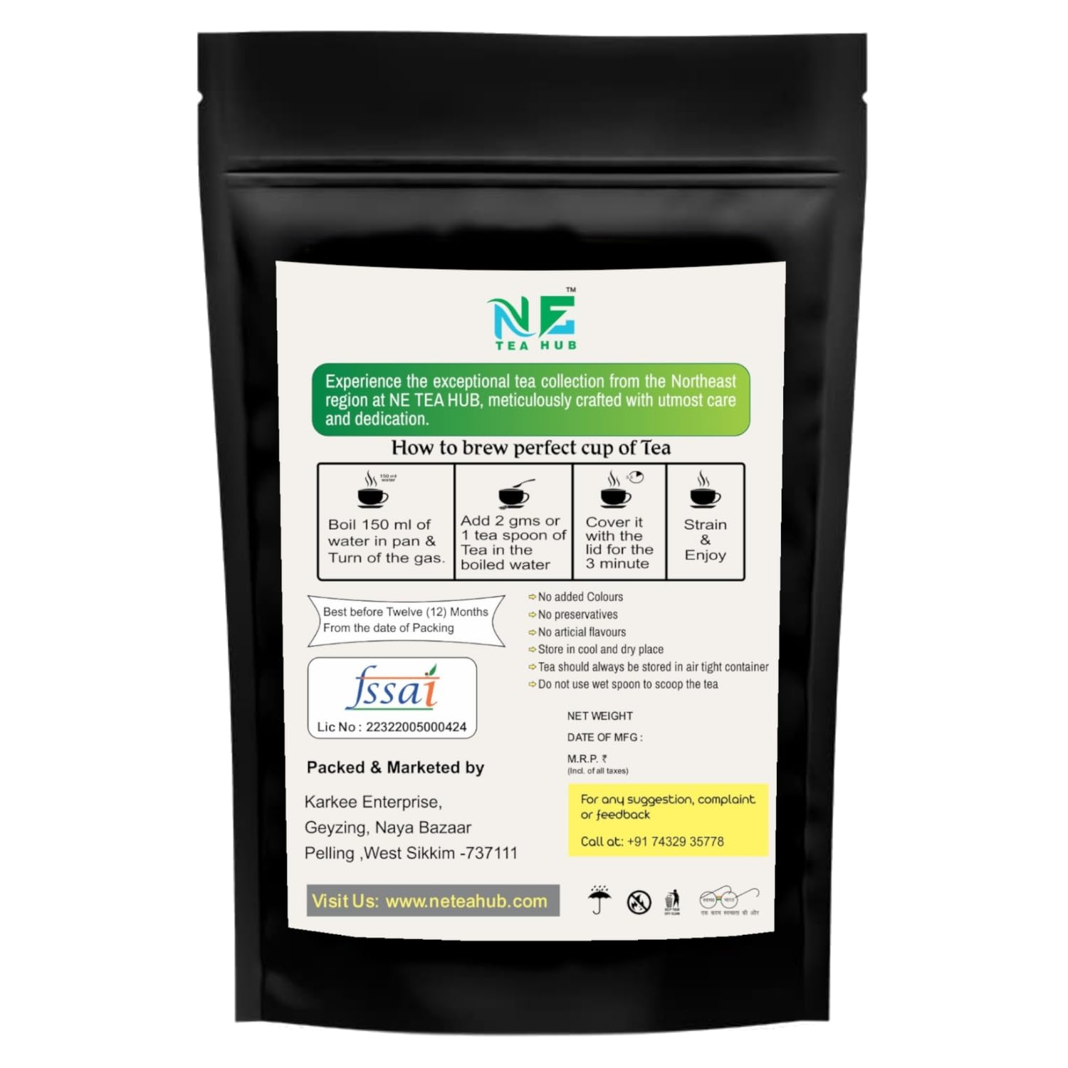 NEteaHUB Darjeeling black tea loose leaves|250g 50 cups | 100% Pure &amp; Original Darjeeling Long Leave Tea | Second Flush Tea Loose Tea| Authentic Darjeeling Tea (250) (FROM INDIA SAB) - View 5 of 6
