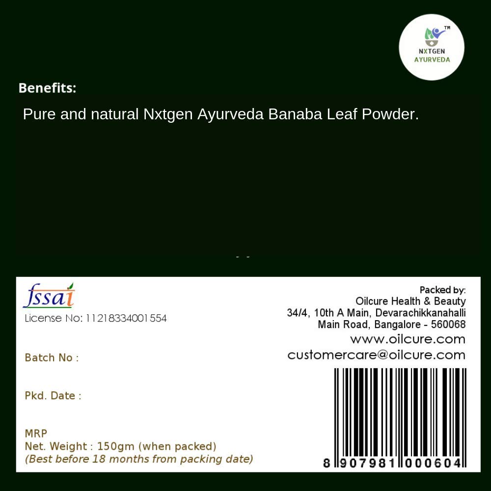 Nxtgen Ayurveda Banaba Leaf Powder - 150 gms - View 2 of 2